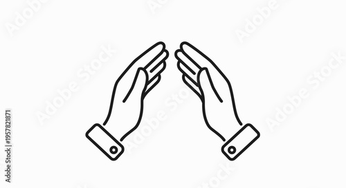 Wallpaper Mural Outlined hands icon vector illustrating interaction and communication Torontodigital.ca