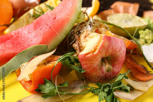 Different organic waste wit...