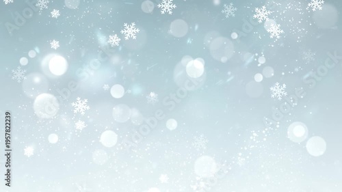 Christmas Snowflake Particles Moving Background with Magical Winter Glow