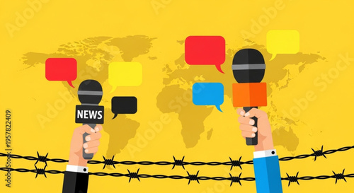 Global News Reporting and Media Communication Facing Restricted Access, Illustrating Challenges to Information Flow Worldwide