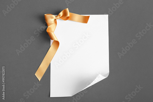 Paper sheet with bow made o...