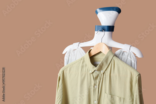 Modern steamer with shirt o...