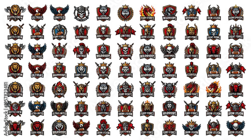 A collection of various fantasy creature heads.