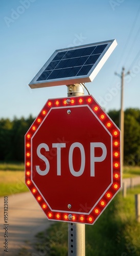Illuminated Solar Powered Stop Sign Enhances Roadway Safety