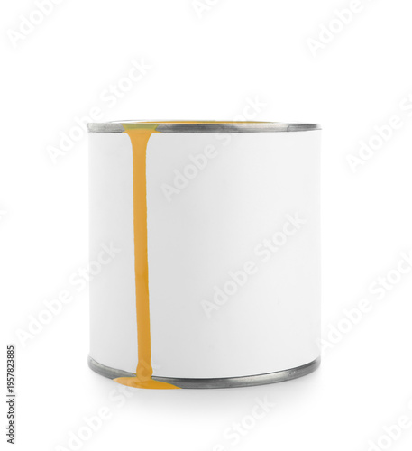 Can with yellow paint on wh...