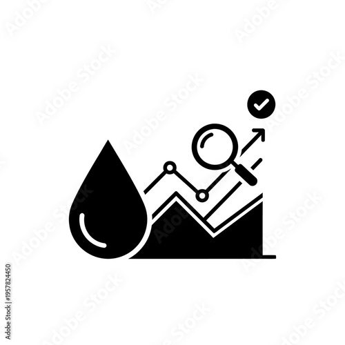 Black and white water drop graph.