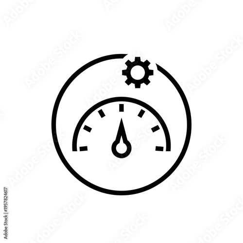 Black icon of a gauge meter.