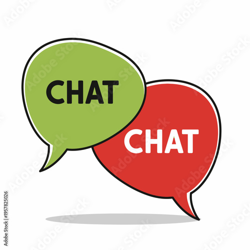 Colorful chat speech bubble icons.