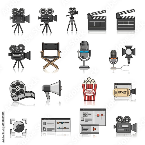 Film and television production icons.