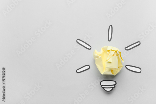 Drawn light bulb with crump...