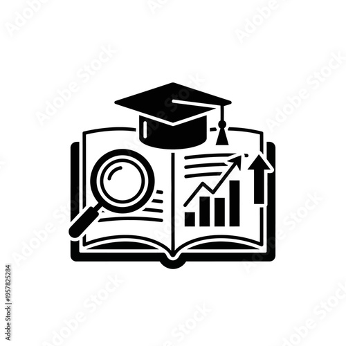 Graduation Cap on Open Book.
