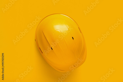 Hardhat on yellow background
