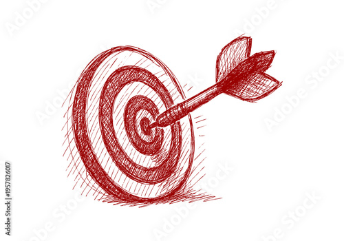 Darts hand drawn simple sketch vector illustration