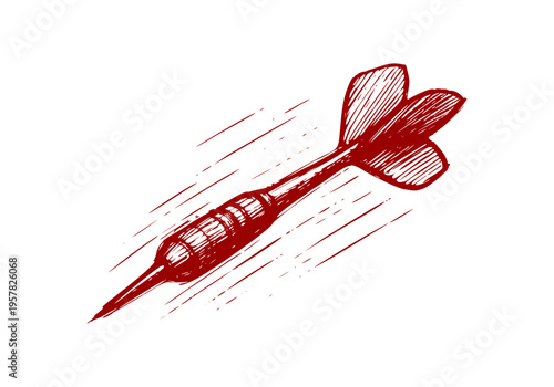 Darts hand drawn simple sketch vector illustration