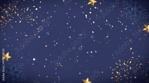 Christmas Snowflake Particles Moving Background with Magical Winter Glow