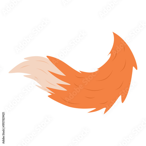 Orange fox tail icon flat vector design