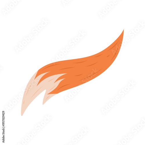 Orange fox tail icon flat vector design