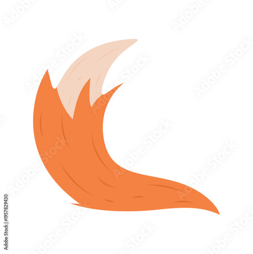 Orange fox tail icon flat vector design