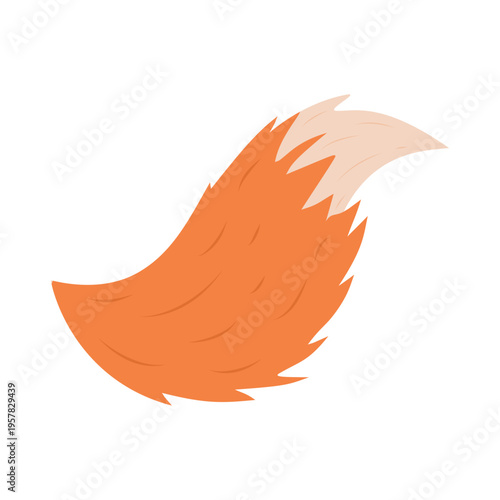 Orange fox tail icon flat vector design