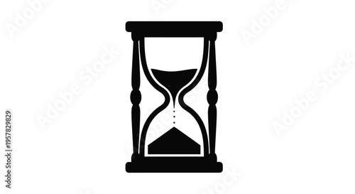 A simple black hourglass shape depicting the passage of time silhouette
