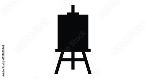 Simple black easel illustration a minimalist artistic representation silhouette