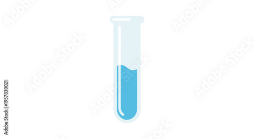 Blue liquid in a test tube.