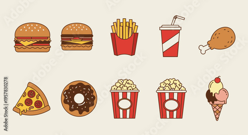 Fast food items on a table.