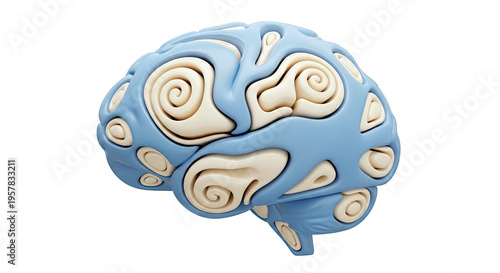 Abstract Brain Model with Swirls