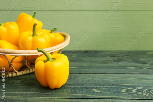 Wicker basket with yellow b...