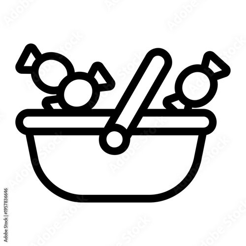 Candy basket Line Icon
