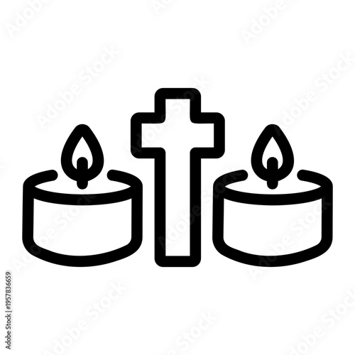 Church candle Line Icon
