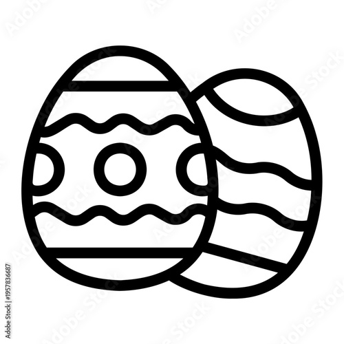 Decorated easter egg Line Icon