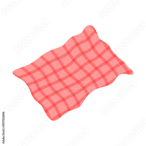 Picnic blanket cute cartoon icon doodle hand drawn. Picnic blanket drawing clipart symbol. Vector illustration