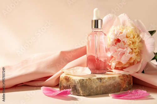 Bottle of essential oil wit...