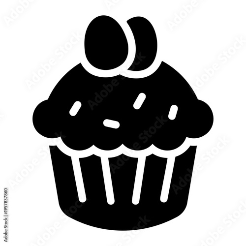 Easter cupcake Solid icon