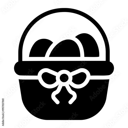 Easter egg basket Solid icon