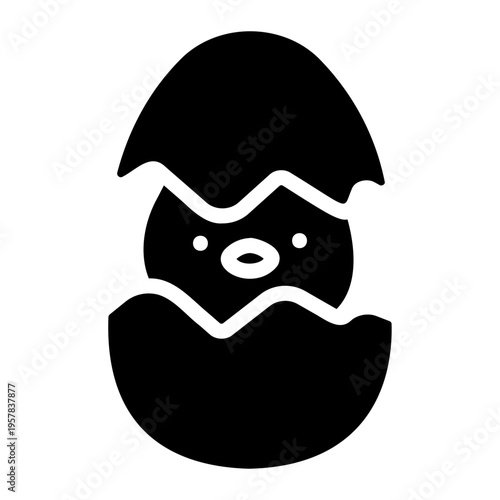 Hatching chick Solid icon