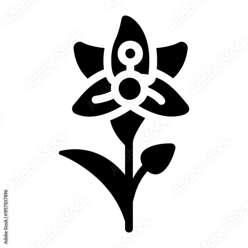 Lily flower Solid icon