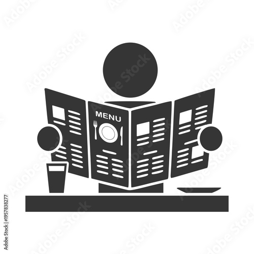 メニューを見る人物のシルエットアイコン