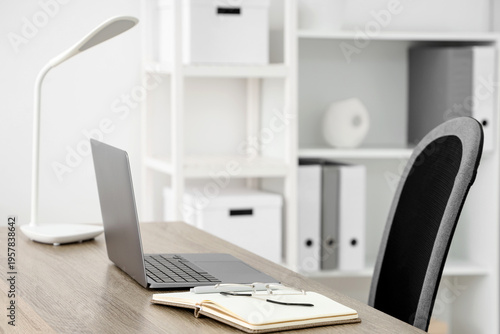Workplace with laptop and l...