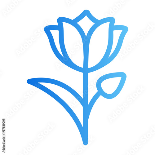 Tulip flower Line Gradient Icon