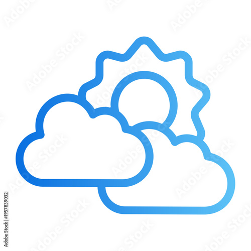 Spring sun Line Gradient Icon