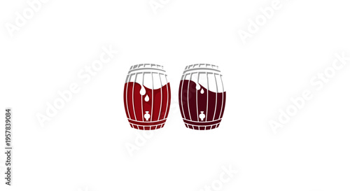 Two Barrels With Red Liquid