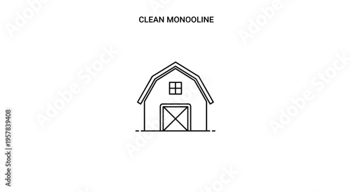 Clean Monoline Barn Icon