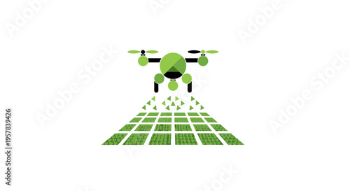 Drone Spraying Crops on a Grid Pattern