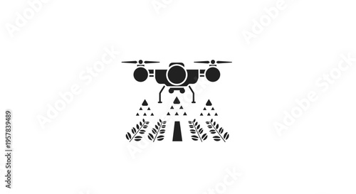 Drone Spraying Crops In Field