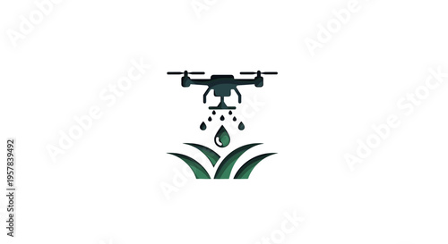 Drone Spraying Fertilizer On Crops