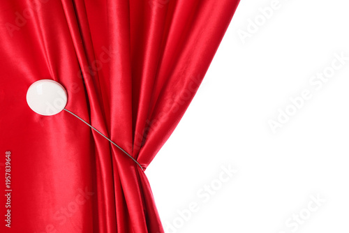 Red velvet curtain isolated...