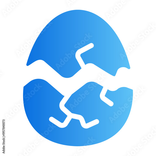 Cracked egg Line Gradient Icon