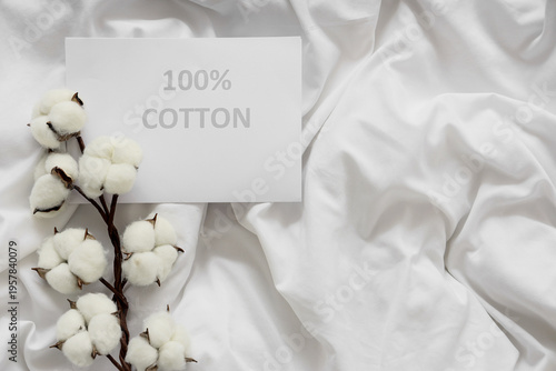 Cotton flowers and paper wi...